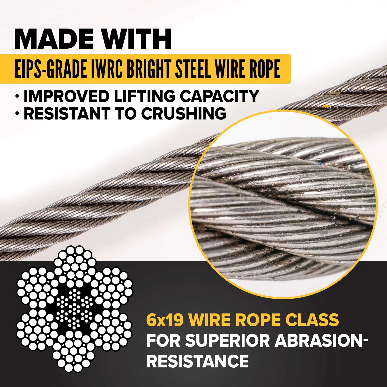 1" x 10' Standard Eye Wire Rope Sling