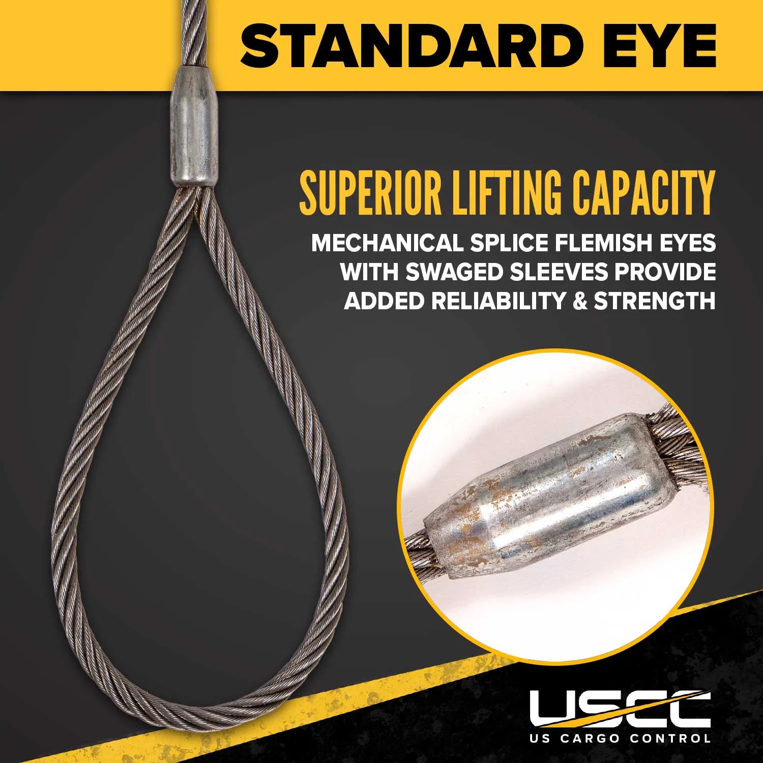 1" x 10' Standard Eye Wire Rope Sling