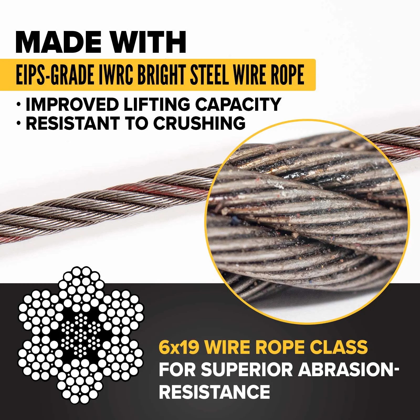 1" x 5' Thimble Eye Wire Rope Sling