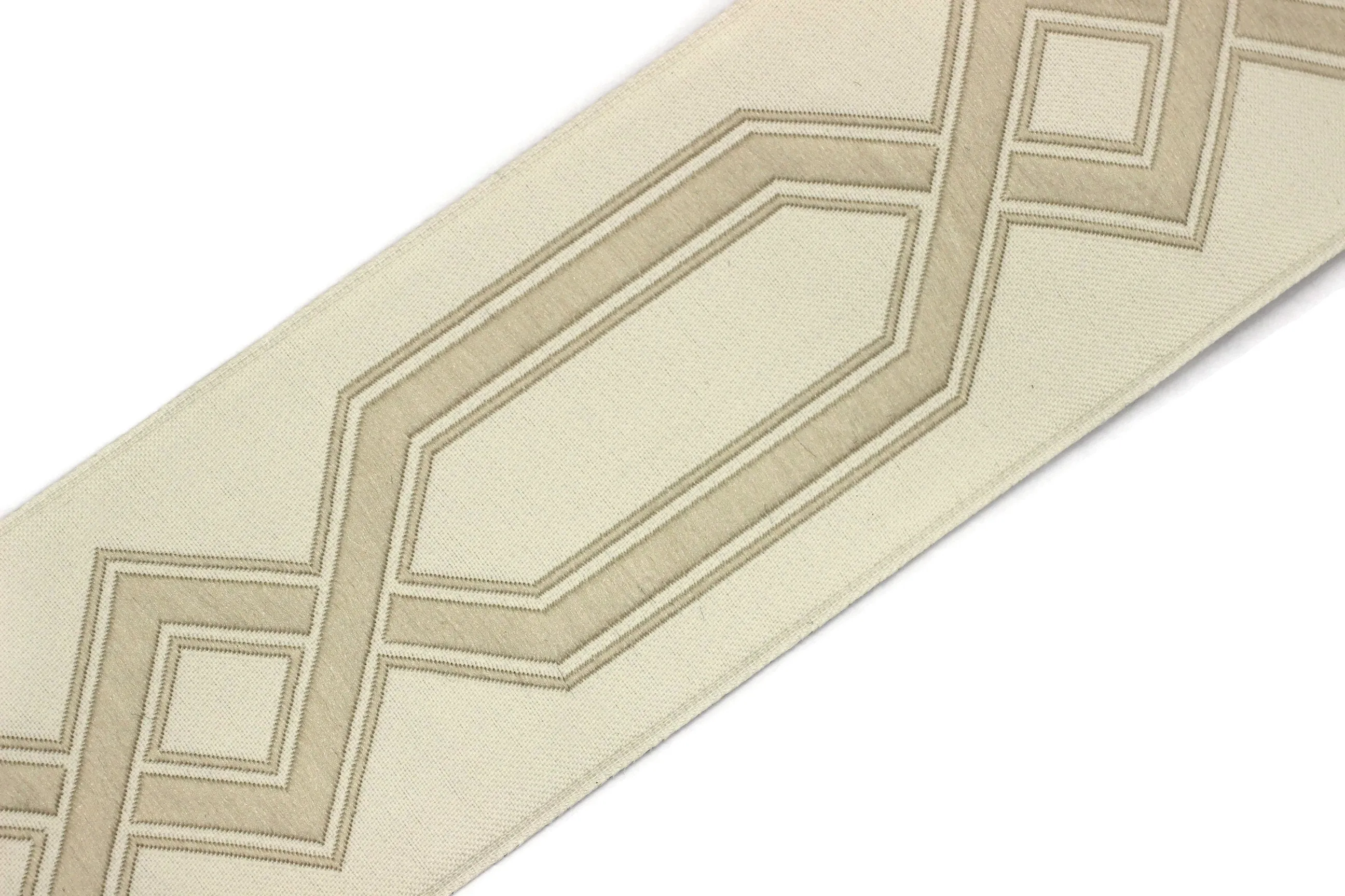 2.7" Embroidery Trim for Drapes, 16 Yards in one Continuous Sewing Trim,Jacquard Ribbon, Curtains, Drapery Banding, Drapery Trim Tape 178 V1