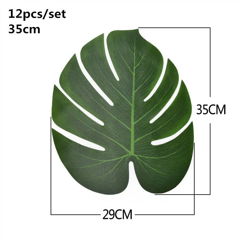 5/10pcs Artificial Gold Green Turtle Leaf Scattered Tail Leaf Fake Silk Plant For Wedding Birthday Party Home Decor Palm Leaves