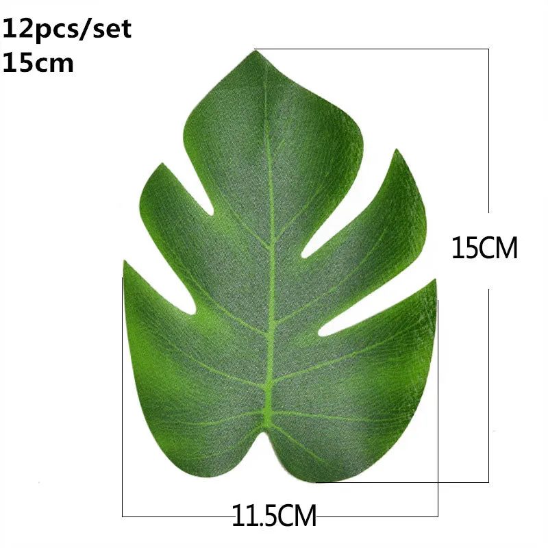 5/10pcs Artificial Gold Green Turtle Leaf Scattered Tail Leaf Fake Silk Plant For Wedding Birthday Party Home Decor Palm Leaves