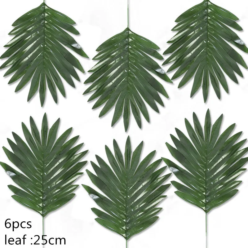 5/10pcs Artificial Gold Green Turtle Leaf Scattered Tail Leaf Fake Silk Plant For Wedding Birthday Party Home Decor Palm Leaves