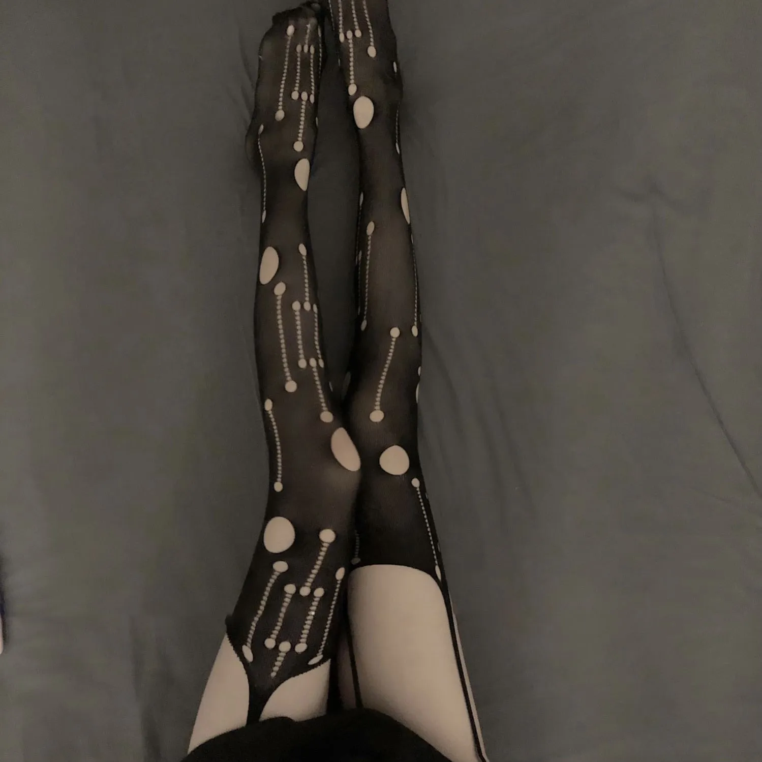 Black Open Crotch Stockings