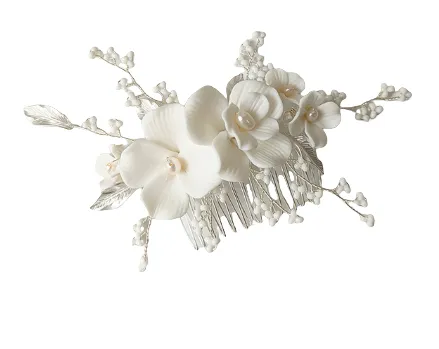 Bree Porcelain Floral Hair Comb