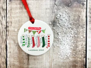 Choose how many Stockings Christmas Ceramic Bauble