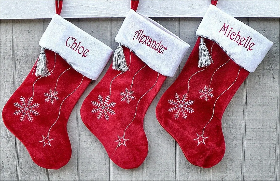 Christmas Stocking Personalized - Happy Santa, Snowman, Cat, Dog, Family XMAS Stockings