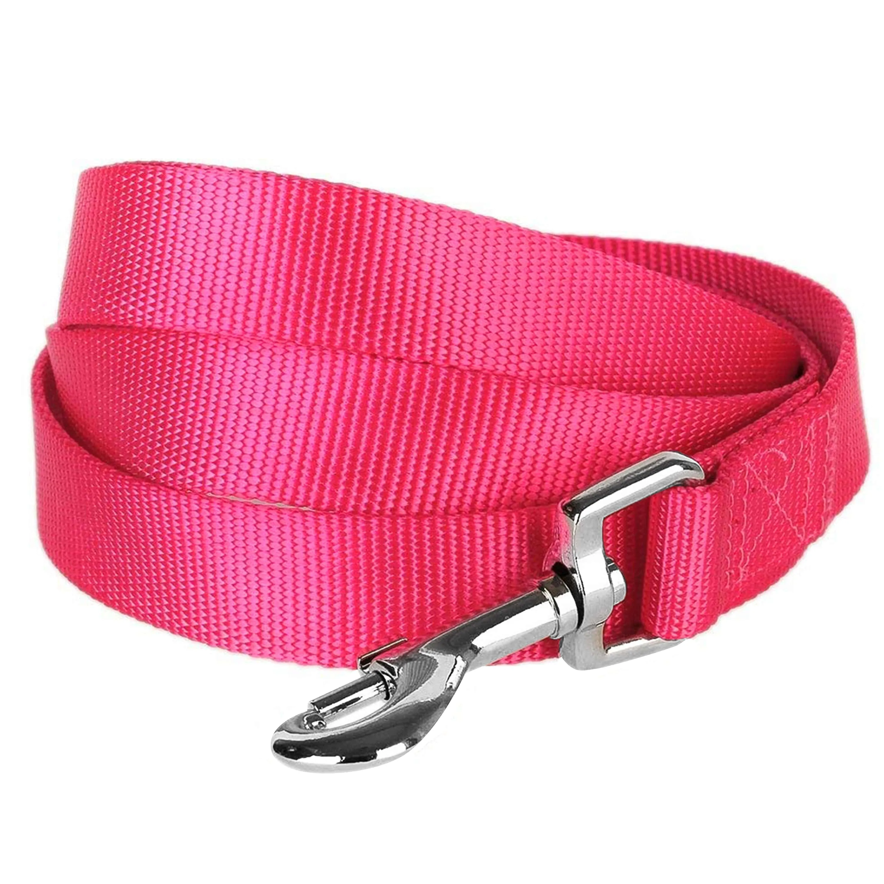 Classic Solid Color Dog Leash, Pink/Red
