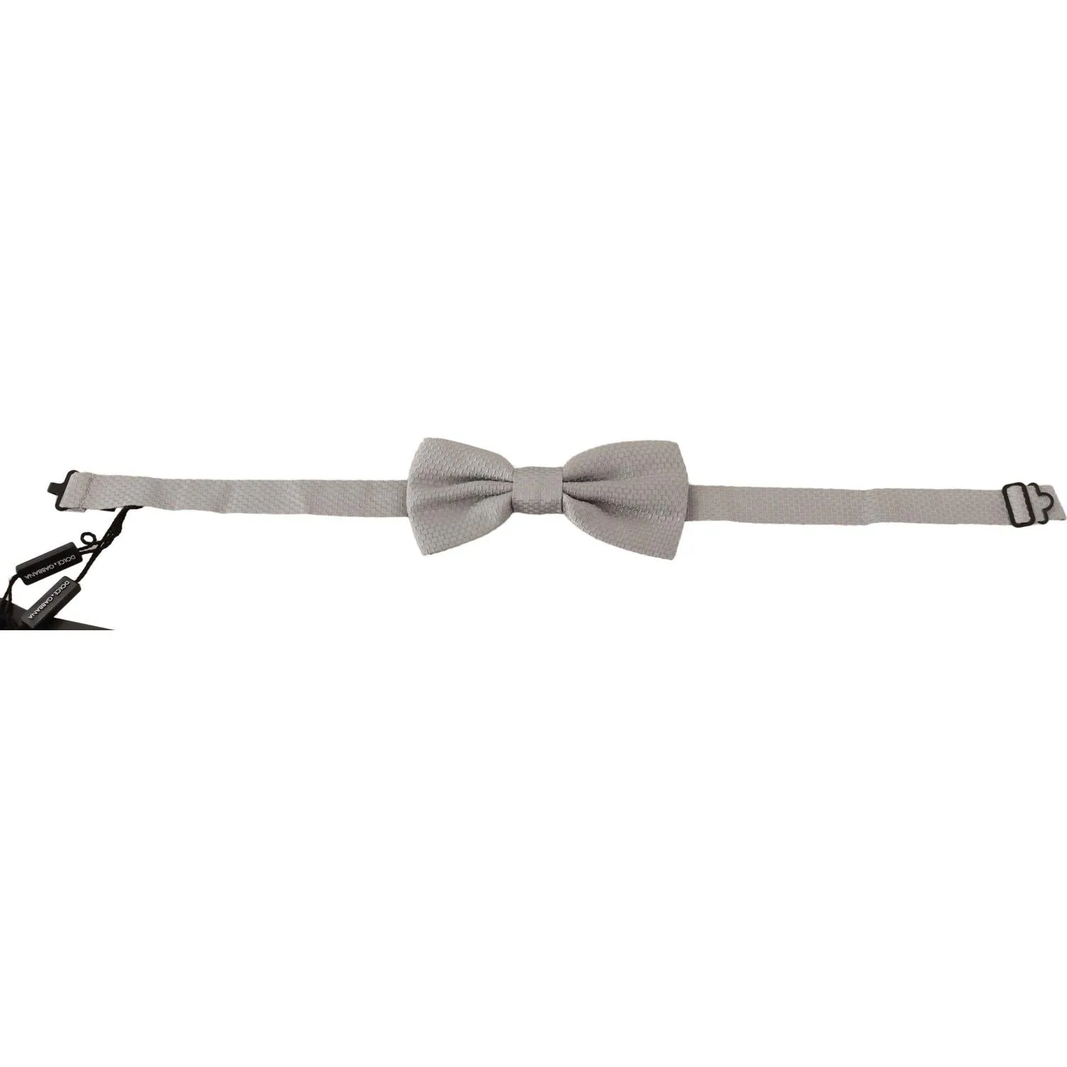 Dolce & Gabbana Elegant Silver Silk Bow Tie