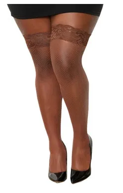 Fishnet Stay Up Thigh High with Back Seam