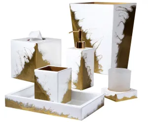 Lava Pure White & Gold Bath Accessories by Mike   Ally