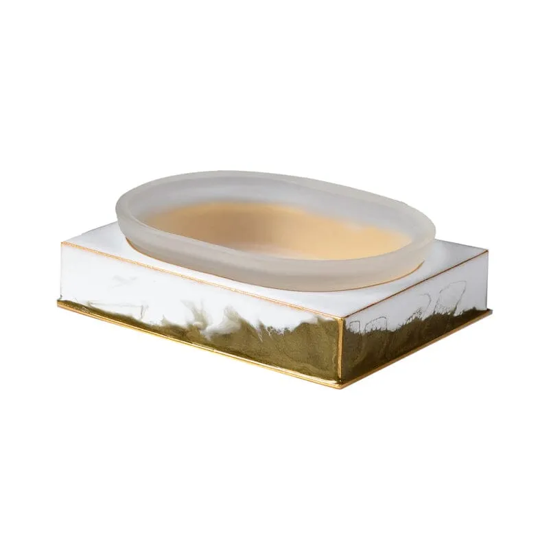 Lava Pure White & Gold Bath Accessories by Mike   Ally