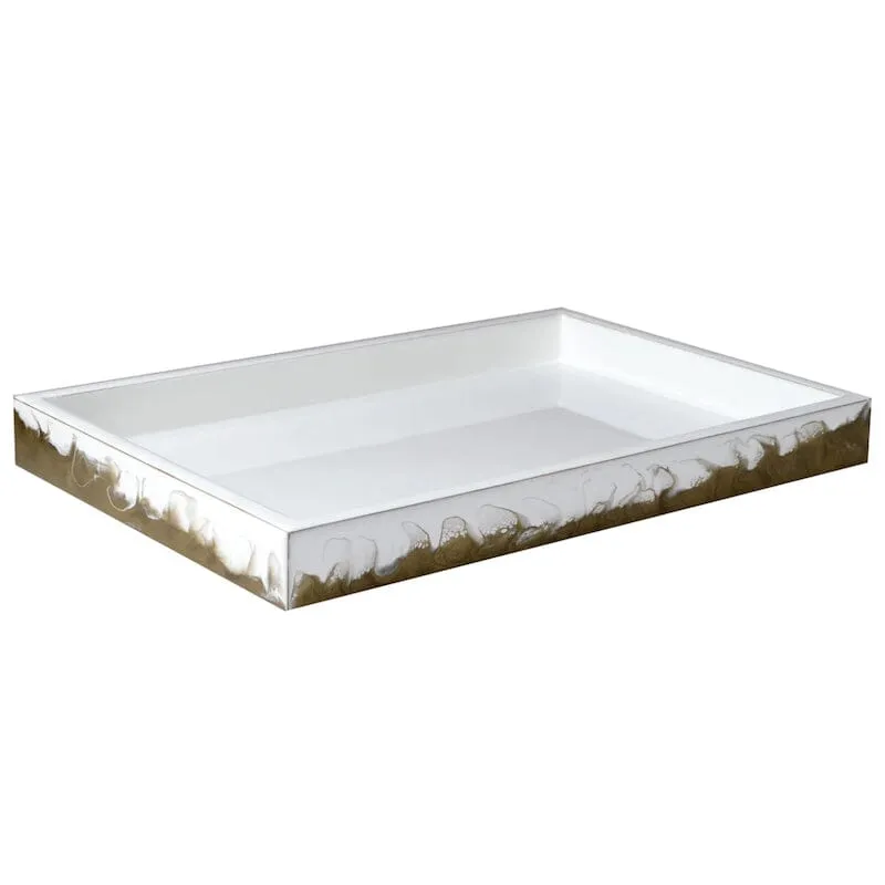 Lava Pure White & Gold Bath Accessories by Mike   Ally