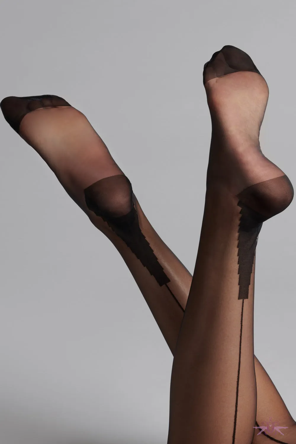 Maison Close Seamed Black Nylon Stockings