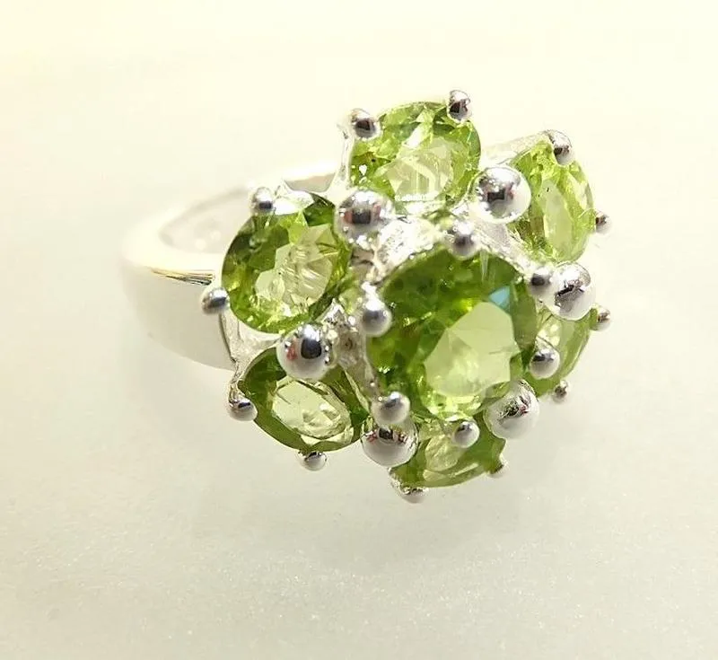 Peridot and Sterling Silver Gemstone Ring
