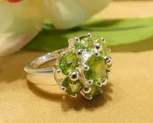 Peridot and Sterling Silver Gemstone Ring