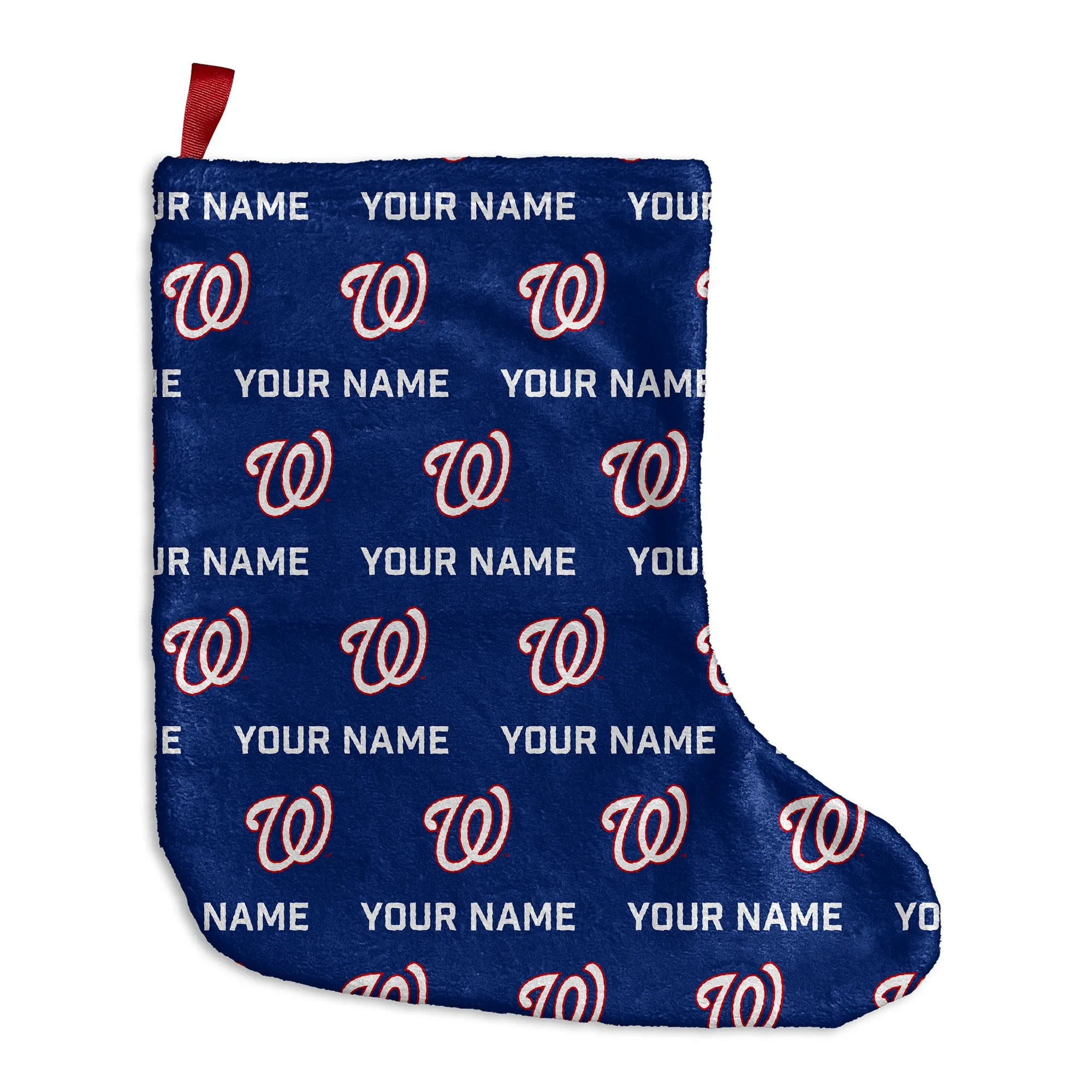 Personalized Washington Nationals Pattern Christmas Stocking - 9"x16"