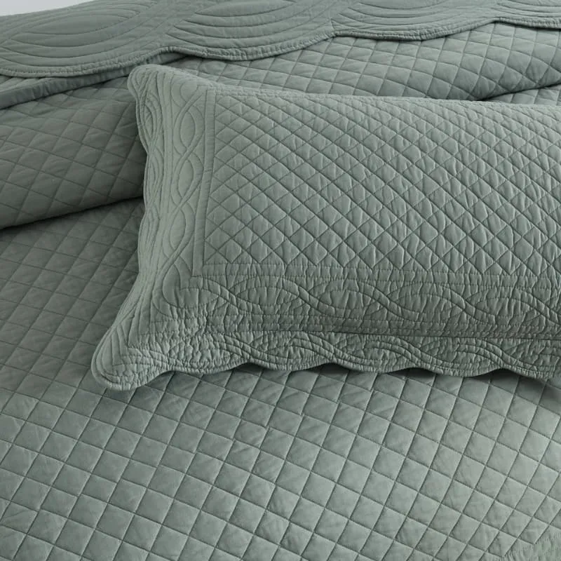 Renee Taylor Scallop Jacquard Juniper Coverlet Set