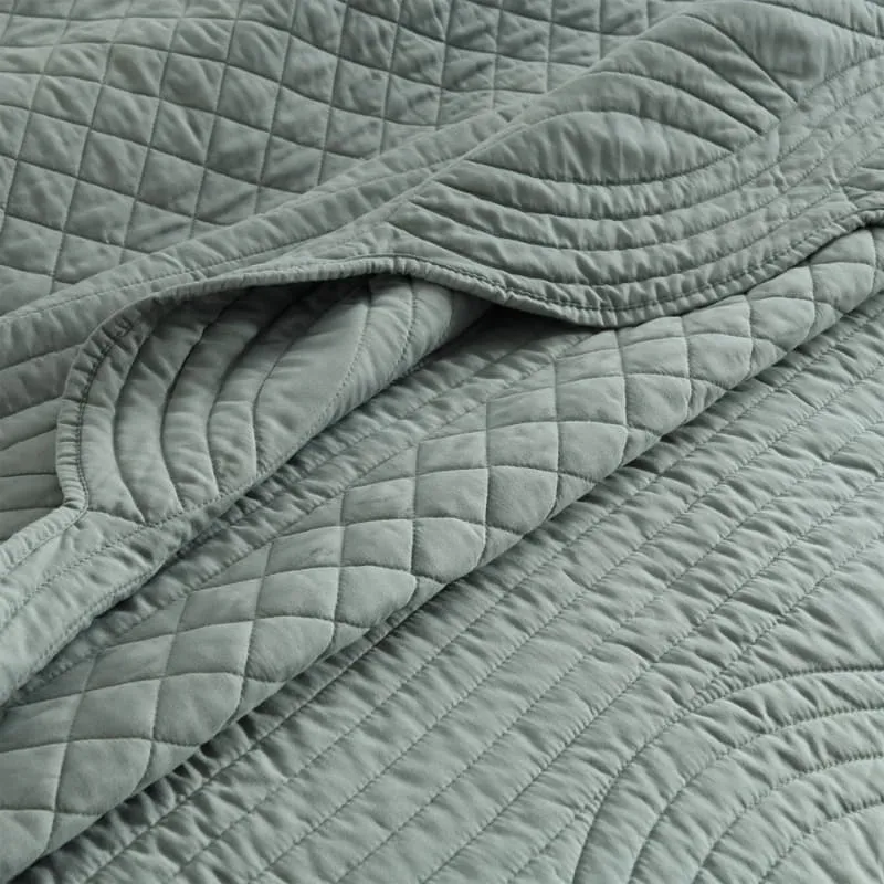 Renee Taylor Scallop Jacquard Juniper Coverlet Set