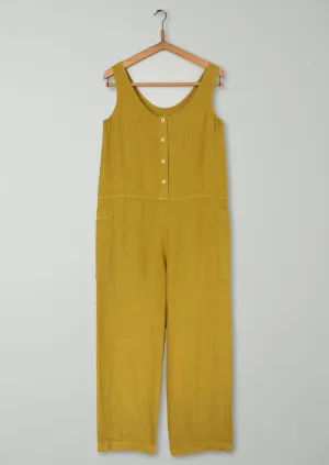 Reworn Linen Sleeveless Jumpsuit Size XS (300) | Citrus Green
