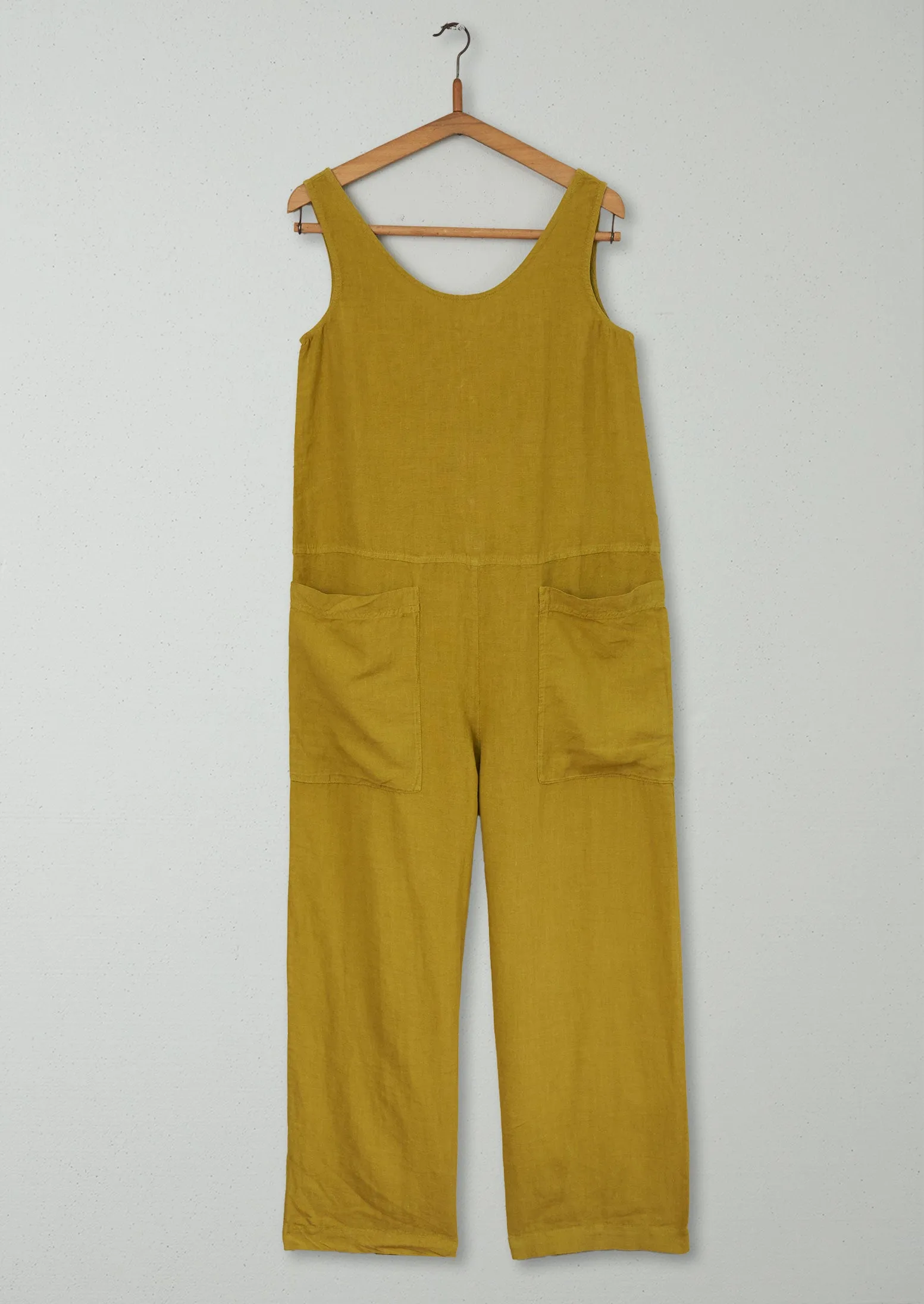 Reworn Linen Sleeveless Jumpsuit Size XS (300) | Citrus Green