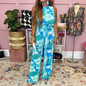 River Walk Printed Woven Plisse Top & Pant Set