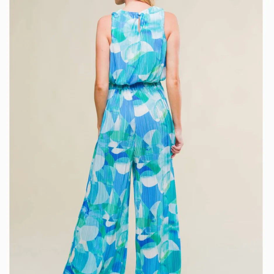 River Walk Printed Woven Plisse Top & Pant Set
