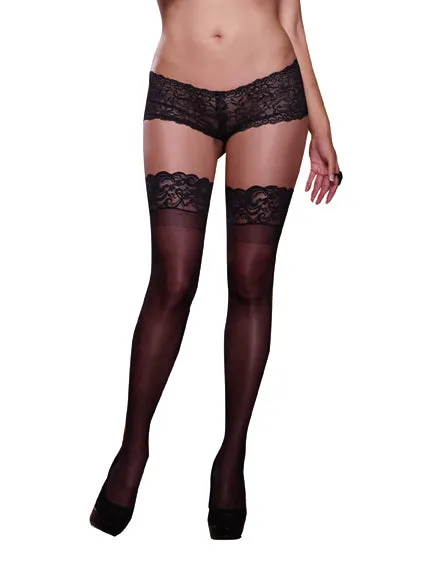 Thigh High Silicone Black One Size Queen